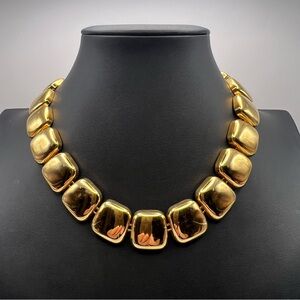 Chunky & Substantial Gold Tone Vintage Monet Collar Necklace